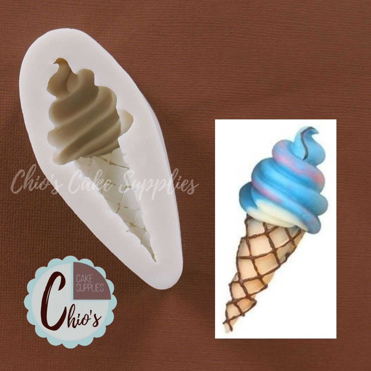 ONNPNN Ice Cream Shape Silicone Mold, 3D Ice Cream Cup Cake Molds,  Ice-Cream Cone Candle Mold, Handmade Soap Aromatherapy Plaster Molds for  Chocolate