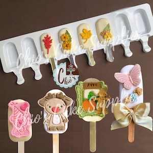 Cakesicle, popsicle, cake pop silicone mold, 8 cavities.