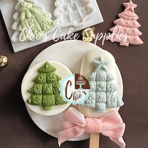 Christmas Tree Silicone Mold, Patch Quilt Cubby Pattern, 4 designs
