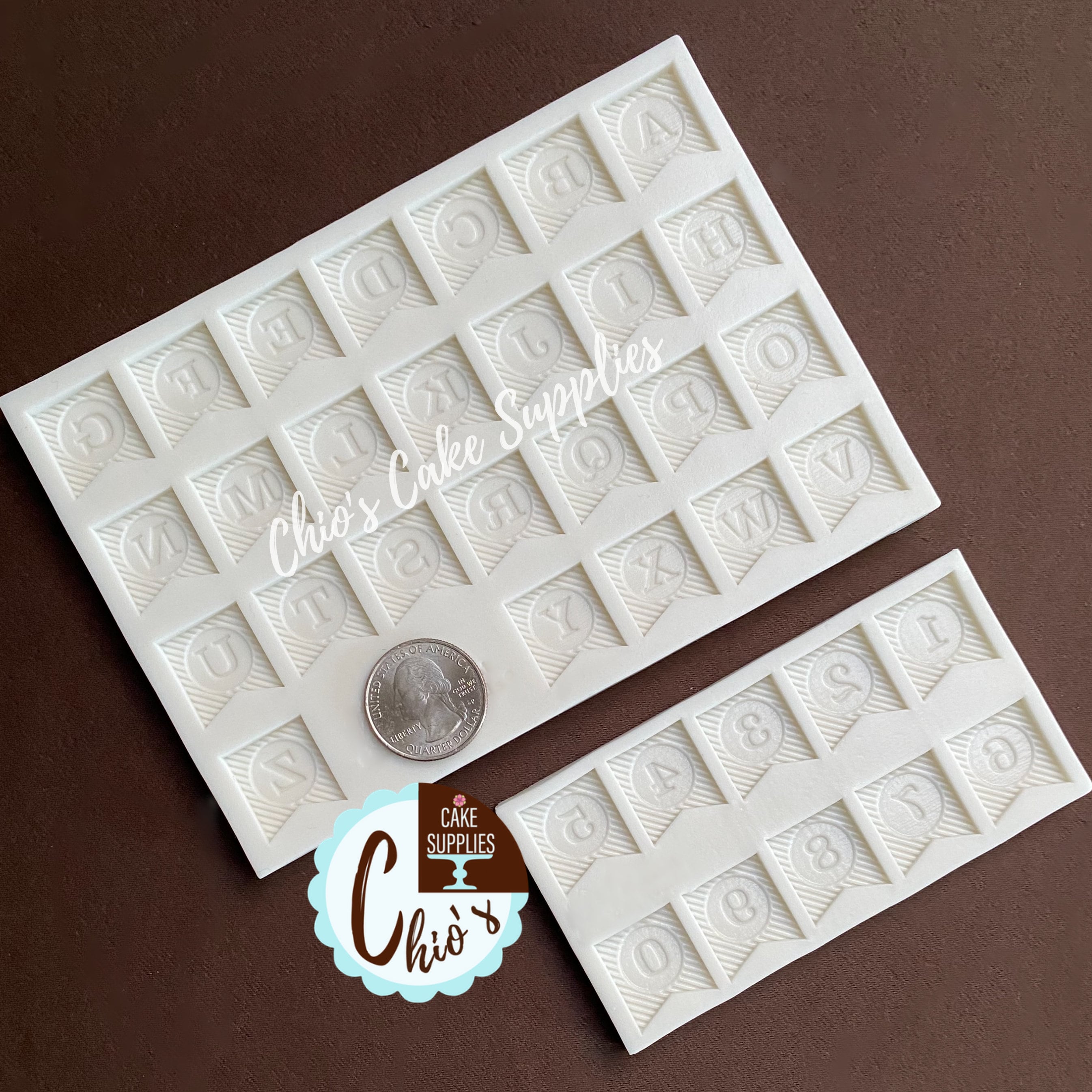 Lot De 2 Moules En Silicone Alphabet A-Z Et Chiffres 0-9 – Moule De Cuisson Et DIY – Inclus 5 Compte-gouttes