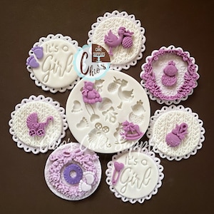 Baby Themed Silicone Mold, 9 cavts.