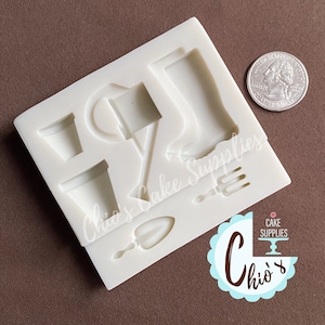 Gardening Theme Silicone Mold: Watering Can, Boots, Flower Pots