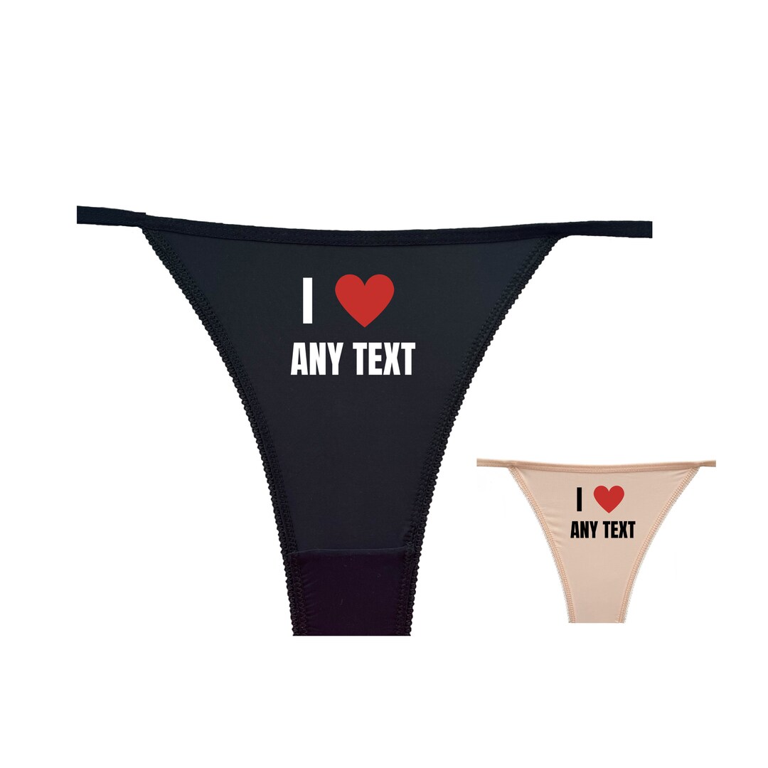 I Love Any Text Personalized Underwear Custom Panti for Her Etsy