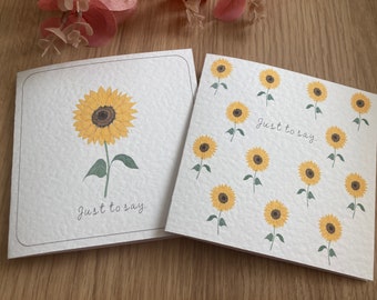 Sunflower Notecards/ Flower Notelets/ Blank greetings cards