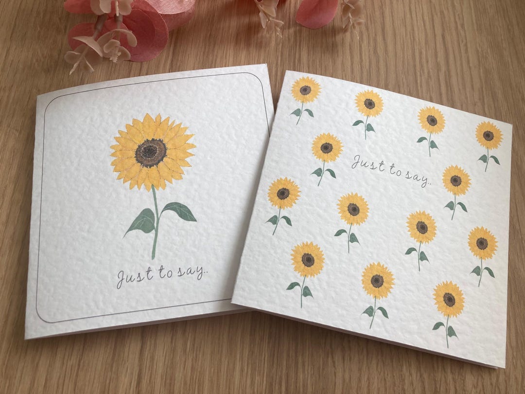 Sunflower Notecards/ Flower Notelets/ Blank Greetings Cards - Etsy UK