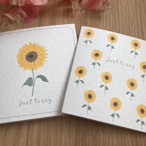 Sunflower Notecards/ Flower Notelets/ Blank greetings cards