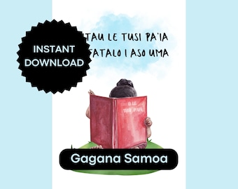 Gagana Samoa Church Song - Faitau Le Tusi Paia (Read Your Bible) - Digital Print Pasifika, Samoa art, Samoa decor, island, nursery decor