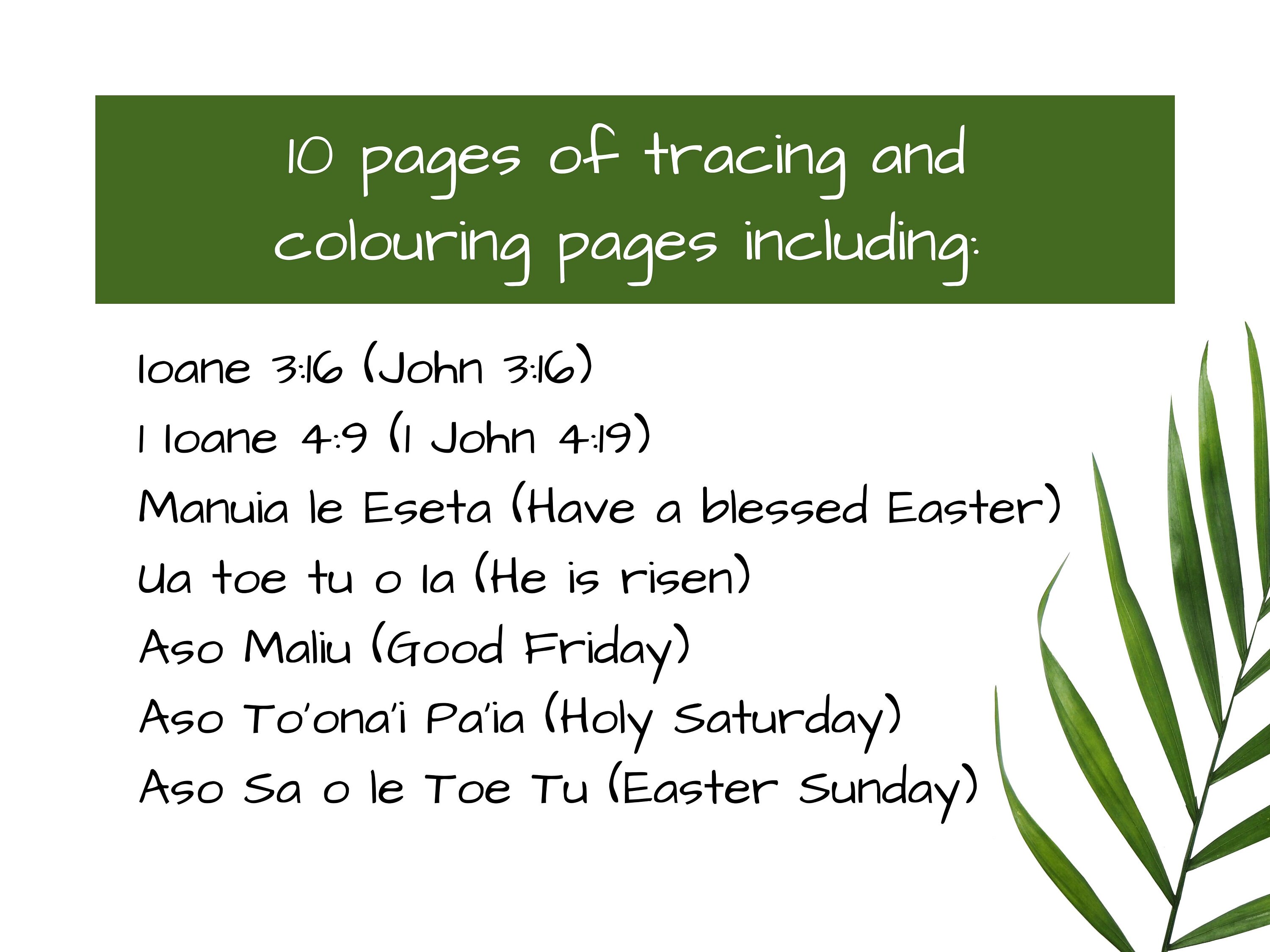 Gagana Samoa Activities Have A Blessed Easter ia Manuia Le Eseta Sunday ...