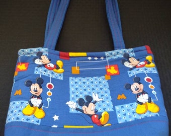 Handmade Quilted Mickey Mouse Shoulder Bag