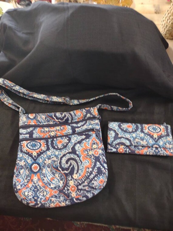 Vera Bradley Shoulder Bag with Matching Wallet Blue O… Gem