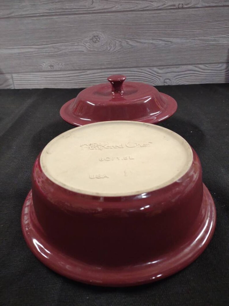 The Pampered Chef Stoneware Casserole Dish Cranberry 1.5 Etsy