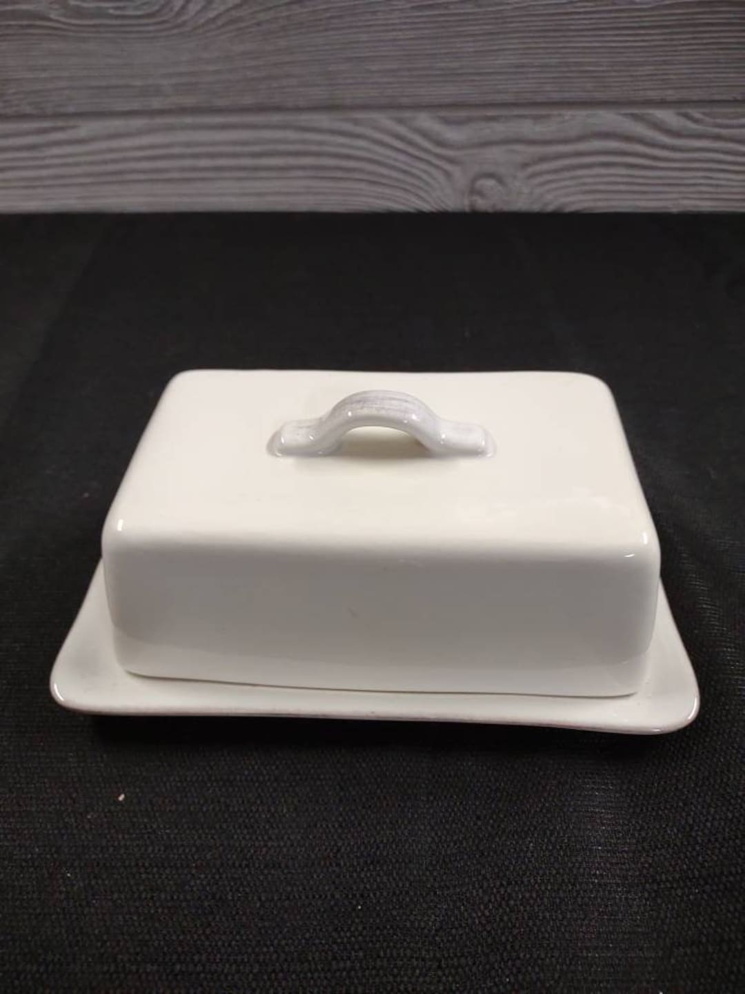 Crate and Barrel Marin White Cheese or Butter Dish Etsy
