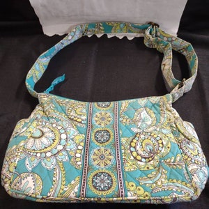 Vera Bradley Shoulder or Crossbody Bag Teal Green Floral Paisley Pattern