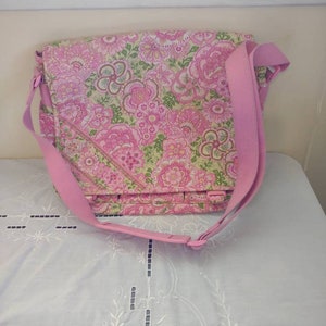 Vera Bradley Petal Pink Laptop School Bag - Etsy display picture 1