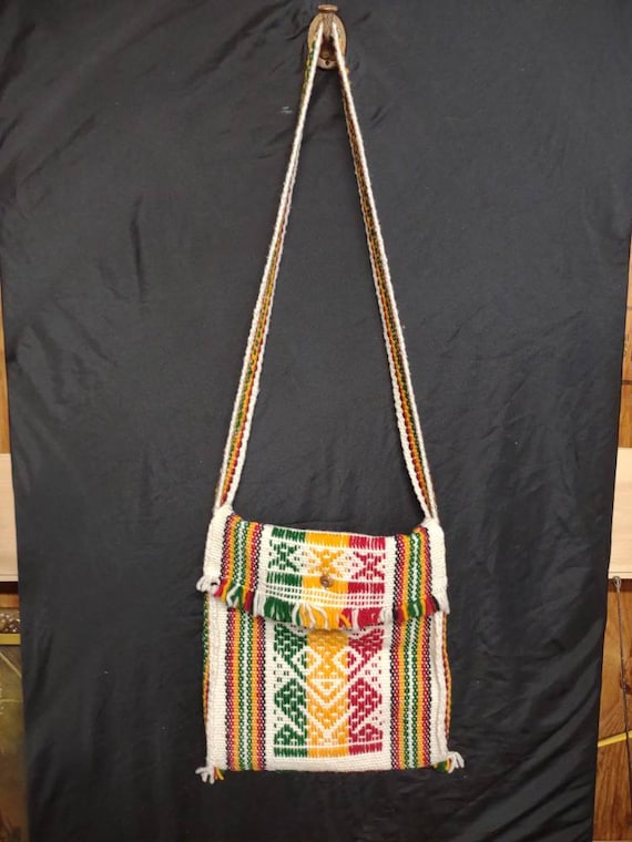 VTG Woven Wool Indian Creations Crossbody Bag Mad… - image 1