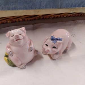 Vintage Otigari Pink Pigs Saleros y Pimenteros