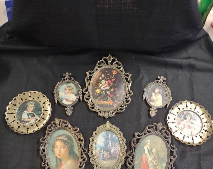 Antique Victorian Wall Art Metal Frames 1940s Made in Italy Etsy