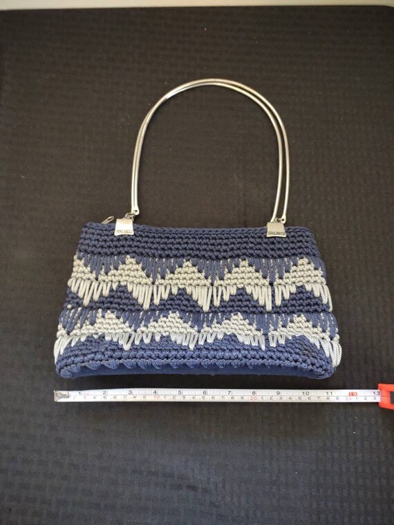 VTG Cosa Bella Crochet Macrame Hand Bag Metal Hand