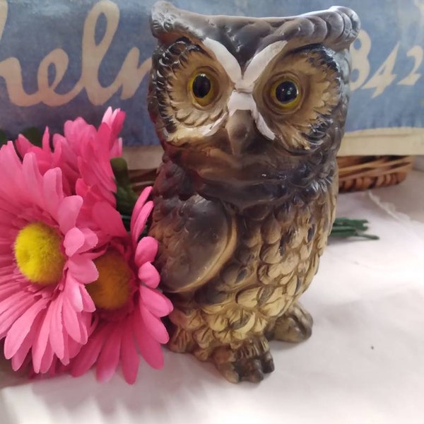 Vintage 1970s Inarco Japan Ceramic Owl Vase