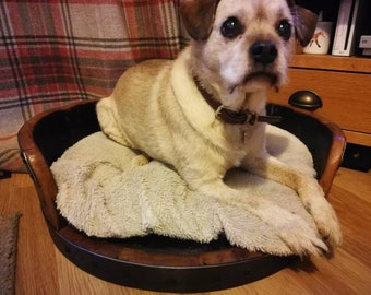 Dog Bed Made from a whiskey barrel