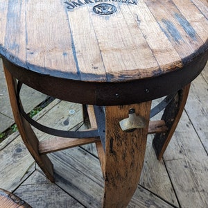 Pub Style Table Made from a Oak Whiskey Bourbon Barrel / Man Cave / Bar table