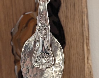 Vintage Kings Pattern Silver Plated Desert Spoon Necklace