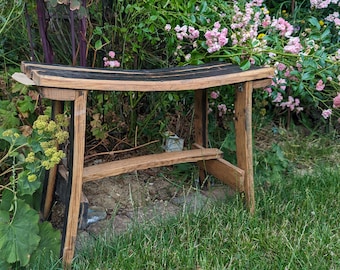 Mini Whisky Barrel Oak Bench