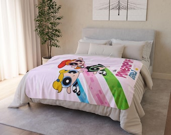 Coperta per bambini con design delle Powerpuff Girls in volo / Blossom Bubbles Buttercup