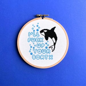 Patrón de punto de cruz de orca