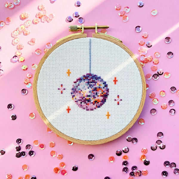 Disco Ball Cross Stitch Pattern