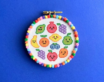 Cute Fruits Cross Stitch Pattern