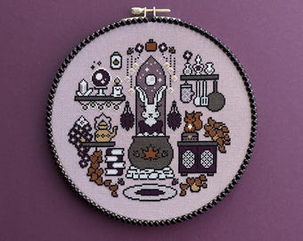 Kitchen Witch Cross Stitch Pattern