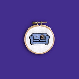 Couch Potato Cross Stitch Pattern