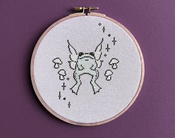 Frog Fairy Magical Fall Cross Stitch Pattern