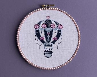 Hot Air Balloon Cross Stitch Pattern