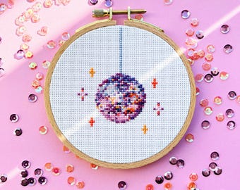 Disco Ball Cross Stitch Pattern