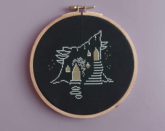 Enchanted Forest Fairy House Cross Stitch Pattern