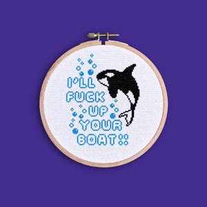 Patrón de punto de cruz de orca