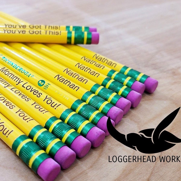 My First Ticonderoga Engraved Pencils 12 Pack, Personalized My First Ticonderoga Pencils, Kindergarten Pencil Engraved