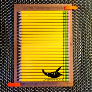 Meu primeiro gabarito a laser com lápis gravado Ticonderoga, SVG, Lightburn, gabarito de gravação para meus primeiros lápis Ticonderoga, apenas arquivo Jig