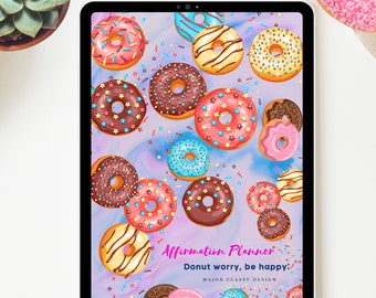 Donut Lover Affirmation Undated Yearly Digital Planner Journal