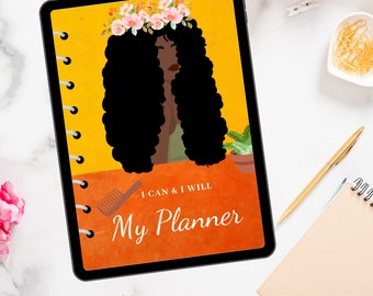 I Can & I Will Undated Affirmation Planner Self Love Black Girl Queen Journal Compatible
