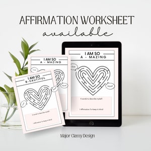 Affirmation Self Love Inspired Worksheet