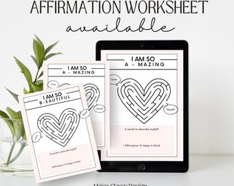 Affirmation Self Love Inspired Worksheet
