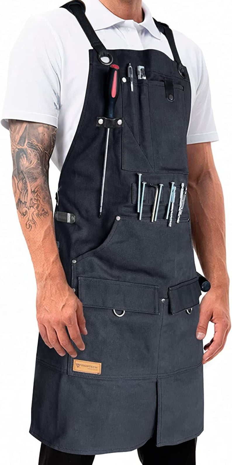 FIGHTECH® Work Apron With Tool Pockets Heavy Duty 16oz Waxed Etsy