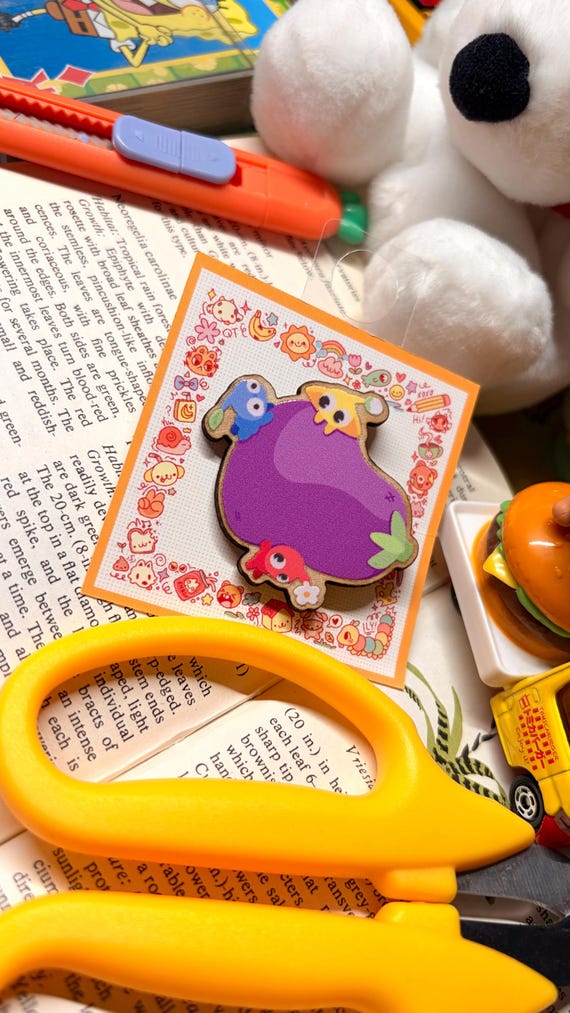 Lil Plant Guys Eggplant Pin