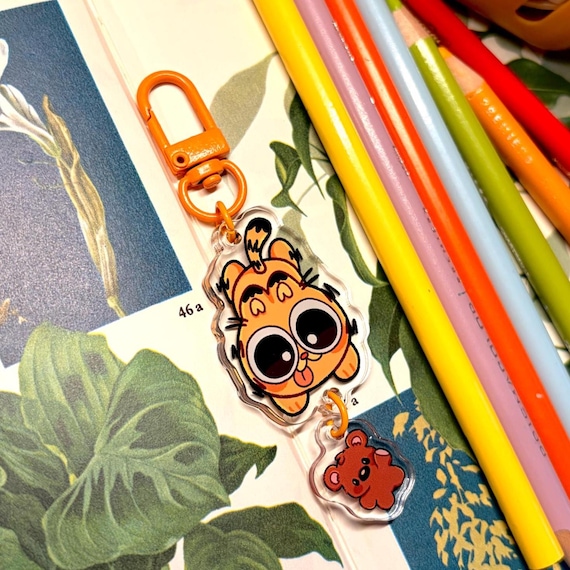 Monday Cat Dangly Acrylic Keychain