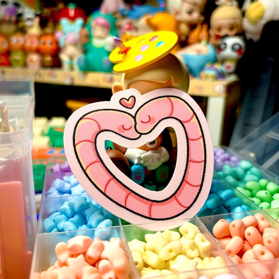 Kissy Worm Sticker