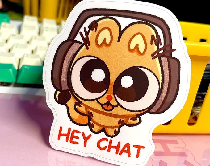 Hey Chat Orange Cat Sticker