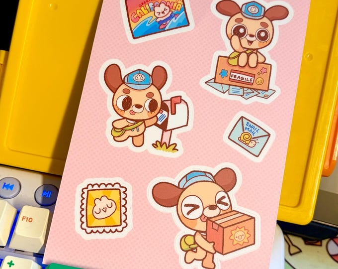 Snail Mail Puppy Sticker Sheet